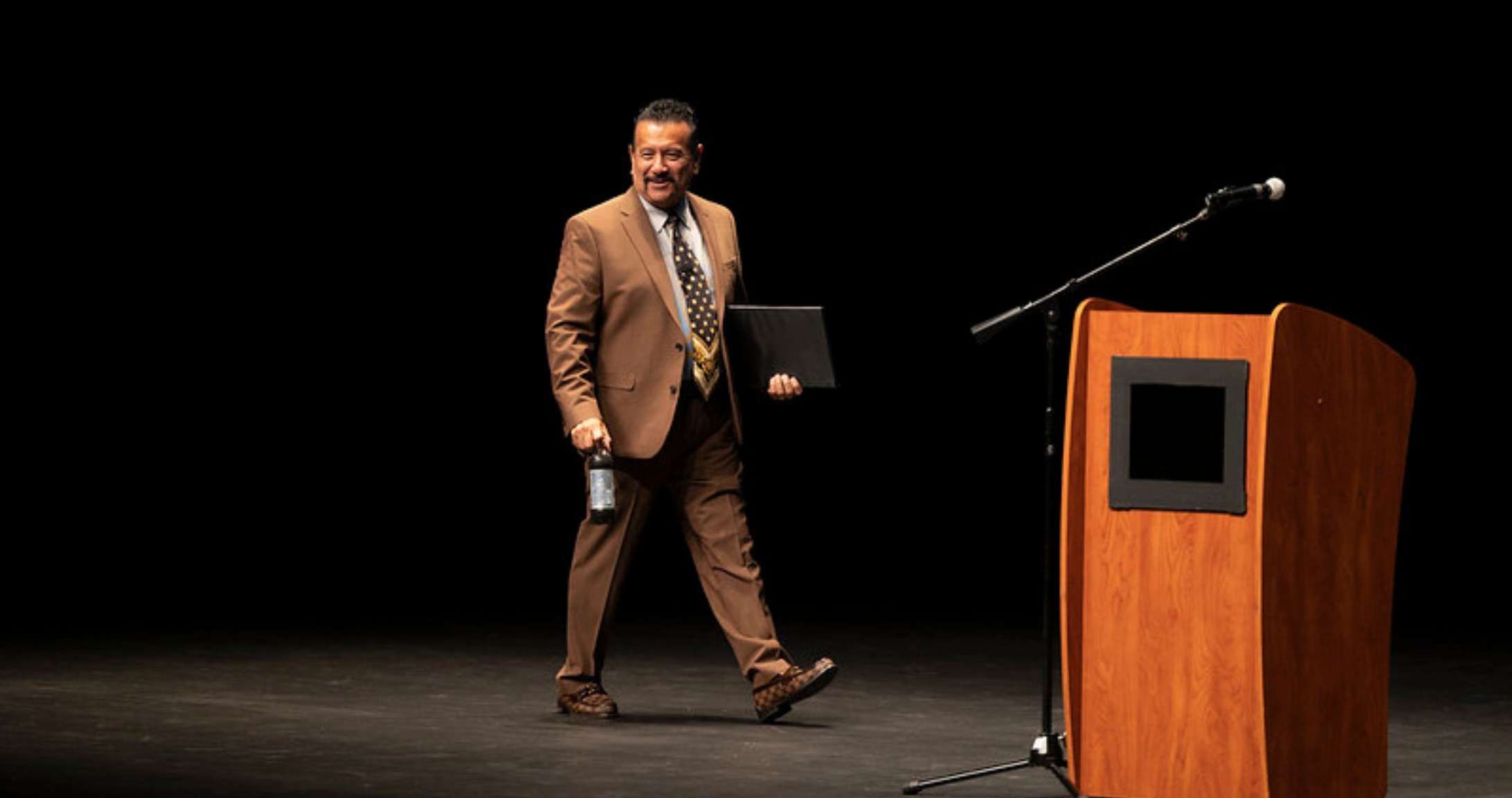 Richard Montanez speaking on stage