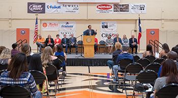 students sitting during honors convocation