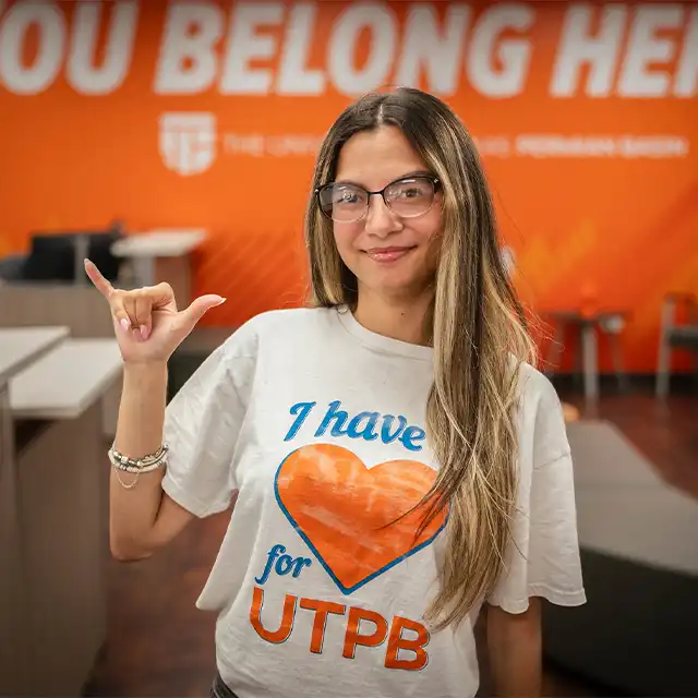 Camila Martinez in the Welcome Center